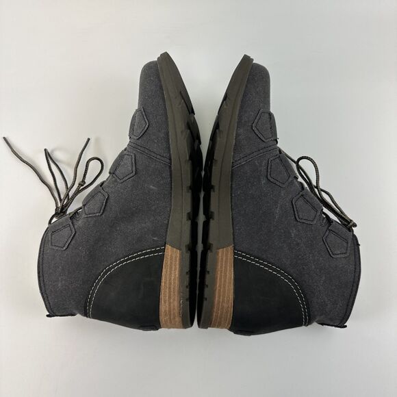 Sorel Major Lace Up Ankle Boot Wedge Gray Canvas Leather NL2163-010 Womens 10 - Picture 7 of 14